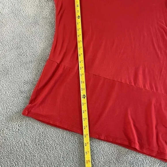 Eileen Fisher Asymmetric Jersey Top Women’s M Burnt Orange Boho Artsy Lagenlook - Picture 6 of 14